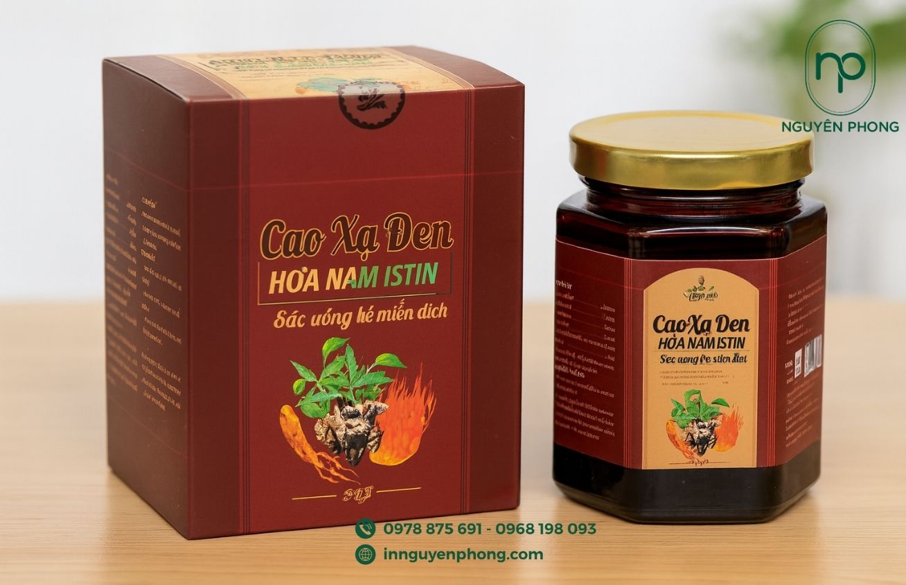 In hộp giấy đựng cao xạ đen in chắc chắn